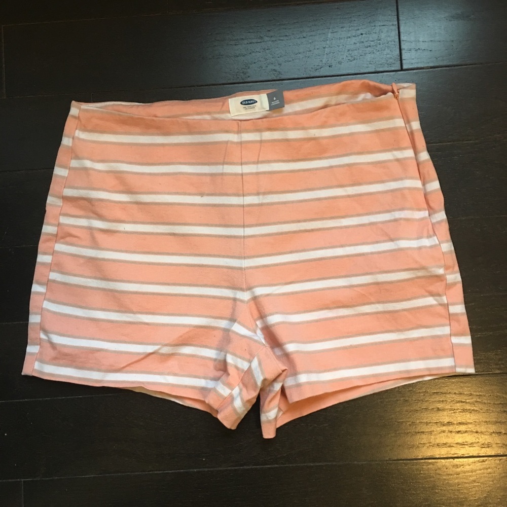 Peach & white shorts
